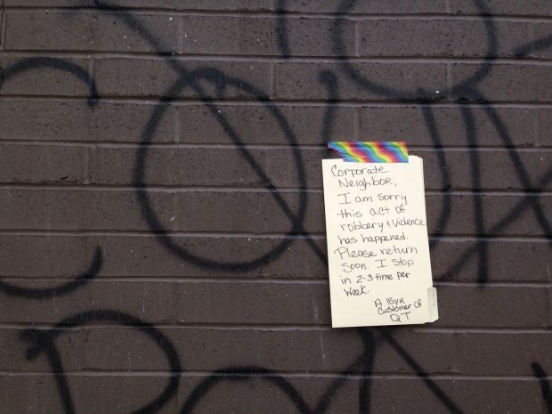 Note posted by woman angry about Ferguson looting